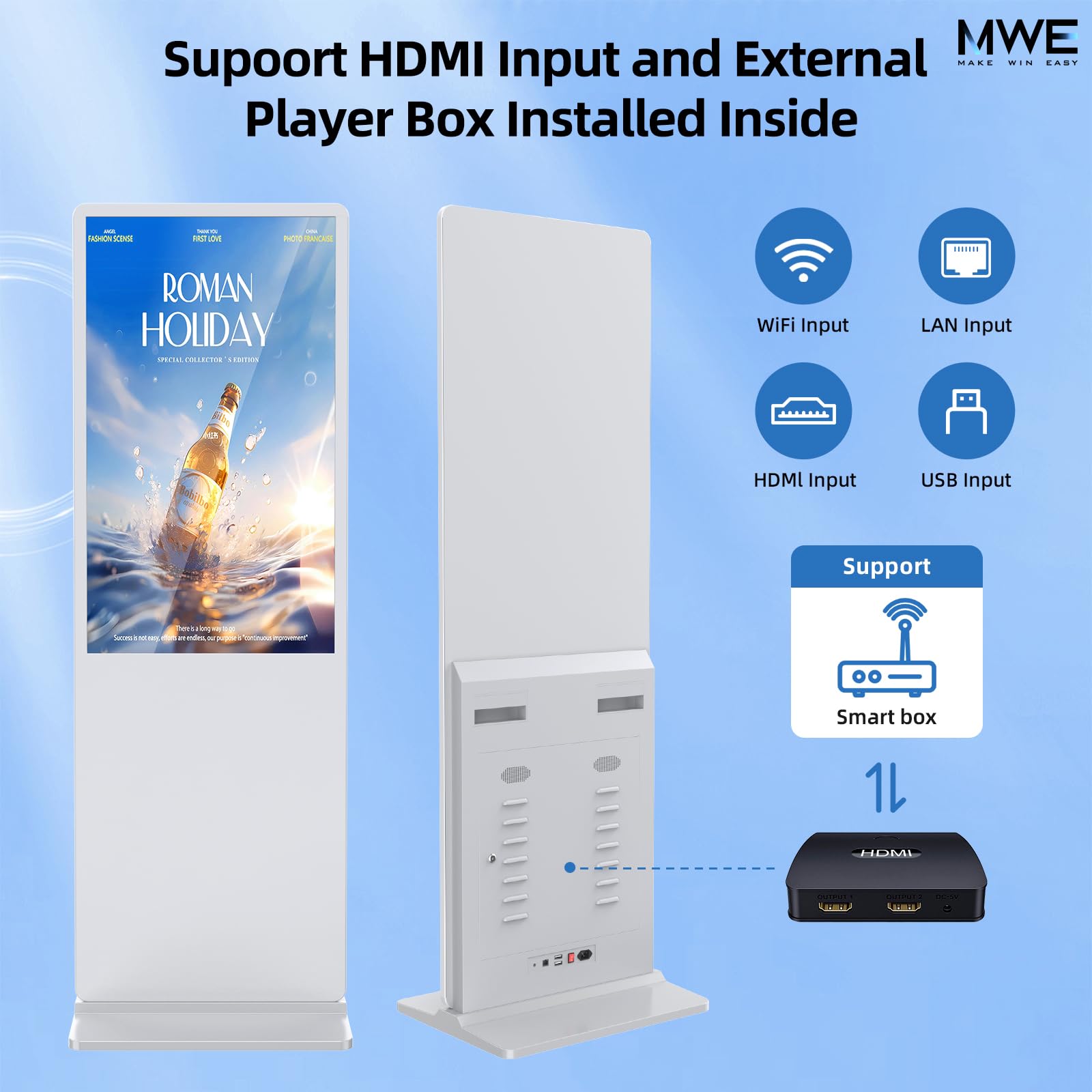 Amazon.com: 65 Inch 4K Digital Signage Display,Indoor Floor